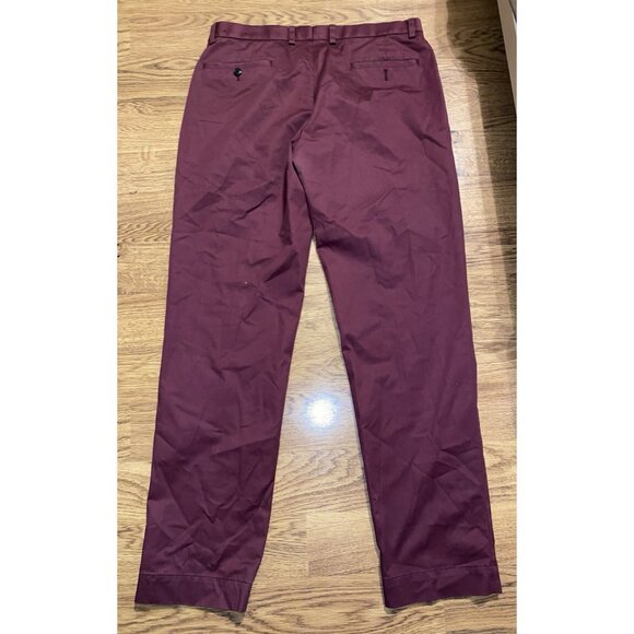 Brooks Brothers Regular Fit Advantage Chino Lightweight Burgundy Pants 36 X 32 - Picture 4 of 4